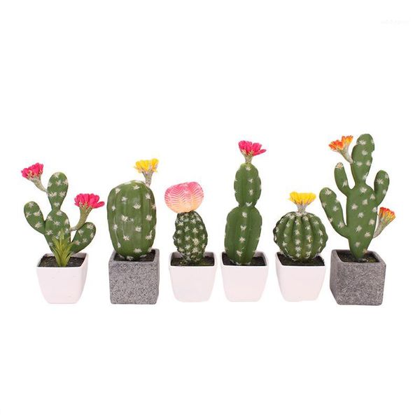 

decorative flowers & wreaths artificial plastic cactus succulents prickly pear potted plant no pot eco-friendly simulation home office deskt