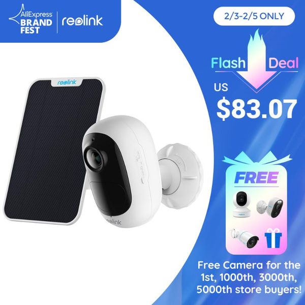 

reolink argus 2e and solar panel rechargeable battery wifi camera 1080p full hd pir motion detection 2-way audio 120Â° wide viewi