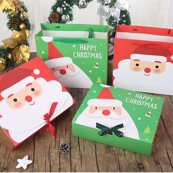 Mode Neue Ankunft Frohe Weihnachten Geschenk Box Tasche Santa Claus Geschenk Tasche Papier Box Geschenk Tasche Container Liefert