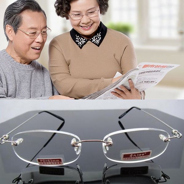 

frameless women men ultra light spring leg resin aspheric surface reading glasses eyeglasses readers