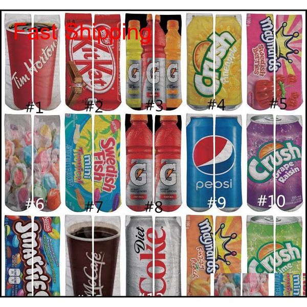 

fashion length 30 cm stockings middle socks basketball running sport cheerleaders long socks 3d printed socks printing two side jxot, Black