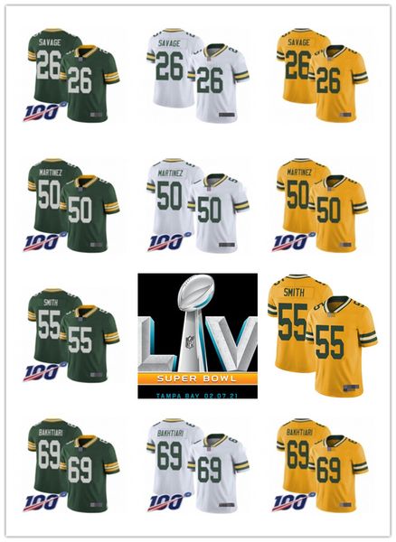 

mens women youth green bay packers 55 za'darius smith 26 darnell savage jr. 50 blake martinez 69 david bakhtiari football jerse, Black;red