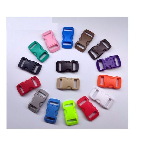 

10mm inside bag buckles belt strap diameter of contoured side paracord bracelet plastic connector diy pet release buckle luggage, Black