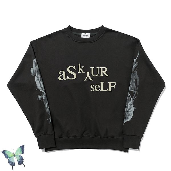 

2021 new autumn winter sunset smoke print sweatshirts men women casual ask classic washed sweatshirt 6hx9, Black