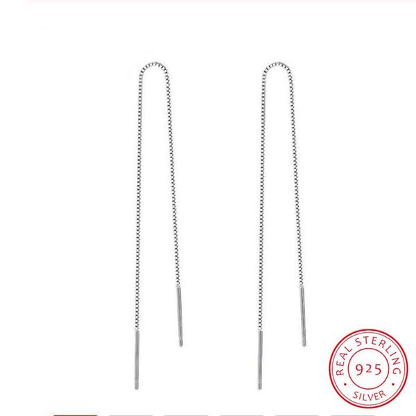 

dangle & chandelier 925 sterling silver long tassel earrings 9cm-18cm chain ear line for women boucle d'oreille oorbellen s-e76