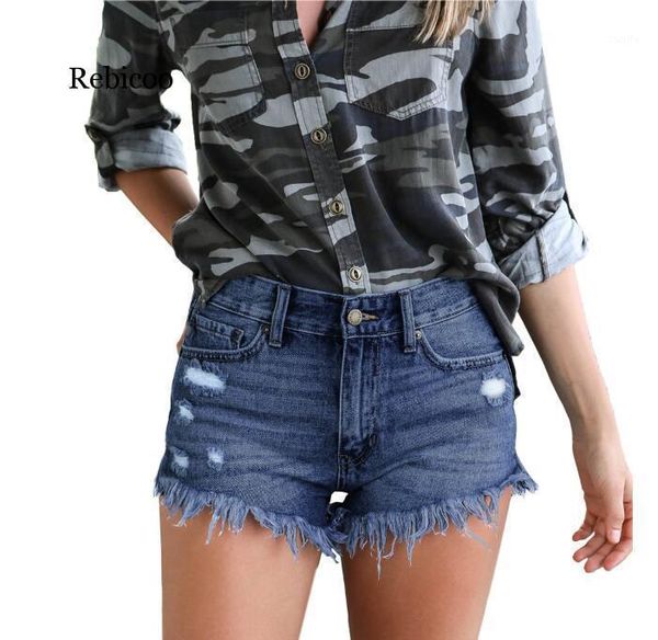 

black plus size shorts women casual 2020 mid waist cotton rave jean short button pockets tassel denim shorts1, White;black