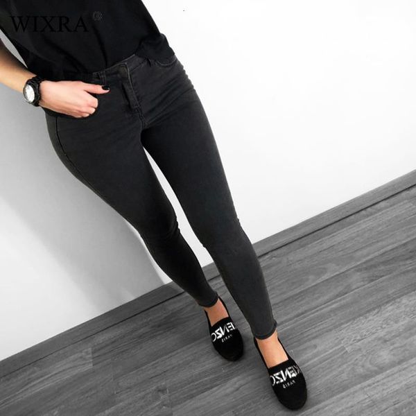 

basic jeans vintage mom fit high waist stretched jeans femme women washed blue denim skinny jeans classic pencil pants