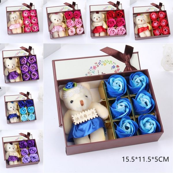 

artificial soap flower practical originality bear rose happy everyday woman man soap flowers valentines day present 4gc k2