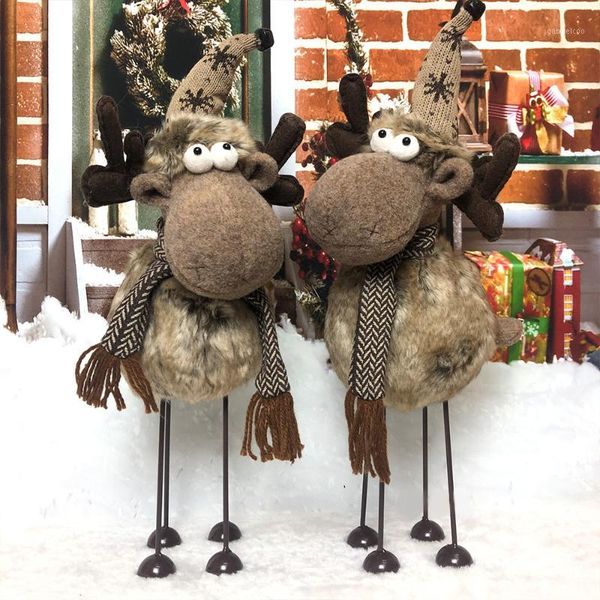 

reindeer doll retractable standing toy christmas plush ornaments christmas party gifts decoration diy simulation dolls1