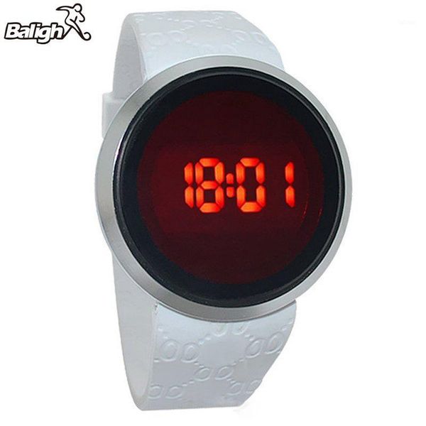 

2020 waterproof mens watch led touch screen date silicone sport wrist watch black white1, Slivery;brown