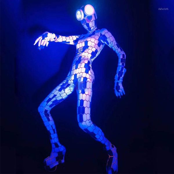 

black white plaid bodysuit led costume one-piece dance performance wear female singer stage big stretch jumpsuit1, Black;red