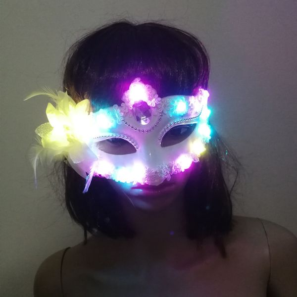 

ball led flashing venetian peony mask flower for women lady dance party decoration christmas navidad halloween