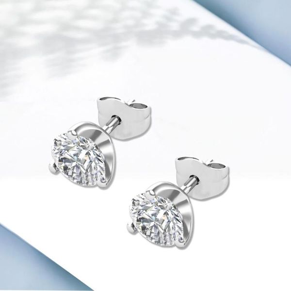 

szjinao diamond stud earrings 925 sterling silver unique moissanite earrings 1.2ct d color vvs1 gemstone korean jewelery luxury, Golden;silver