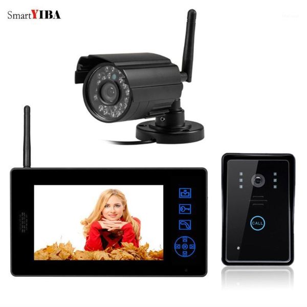 

video door phones smartyiba 7"video surveillance camera dvr security system 2.4g wireless intercom doorphone doorbell visual kits1
