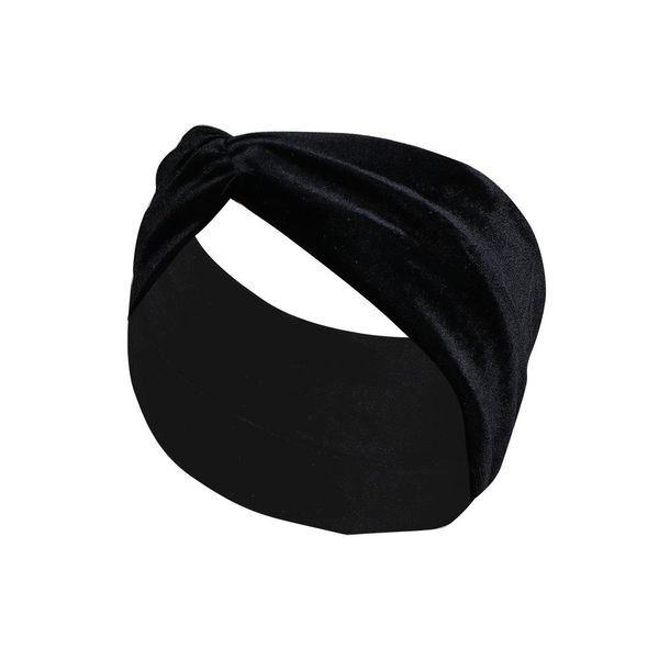 

gold velvet headband bright solid color versatile cross knot bow headwear hair accessories for women wide hairband turban h wmtapi, Black;brown