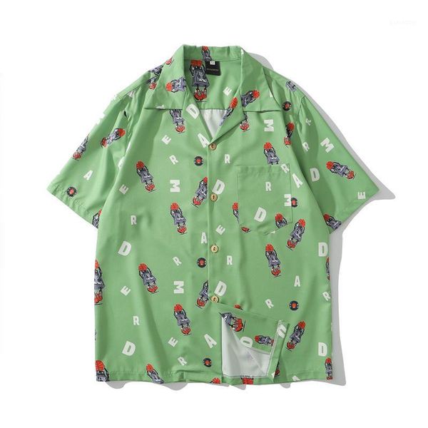 

men's shirt short sleeve hawaiian print shirt summer vacation style short sleeve casual lovers1, White;black