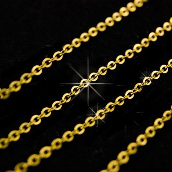 

stainless steel gold silver color o shape thin women chain necklace 2mm rolo link chain sell by meter for jewelry making finding