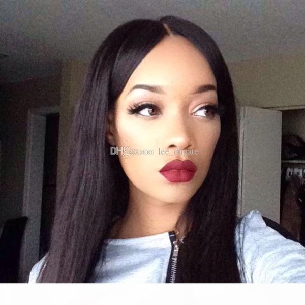 

selling brazilian virgin human hair front lace wigs with baby hair foe black woman full lace silky straight human hair, Black;brown