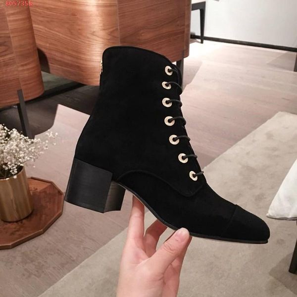 

new lace-up boots women shoes fashion embroidered casual ankle boots, Black
