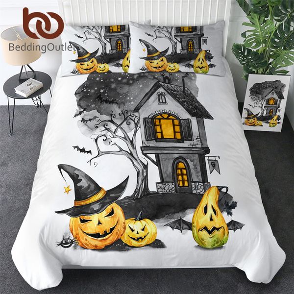 

beddingoutlet halloween holiday bedding set watercolor landscape bedspreads nightmare home textiles pumpkin comforter cover duvet cover