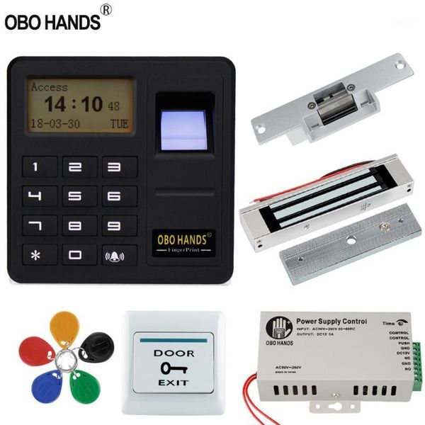 

obo hands rfid biometric fingerprint access control door lock system kit card reader keypad+ electric magnetic/bolt/strike lock1