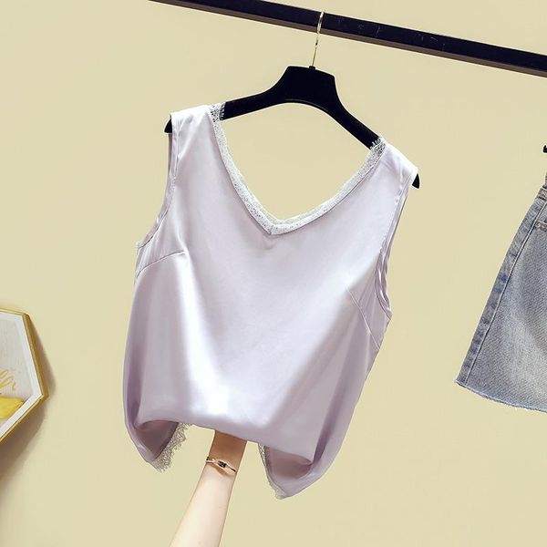 

women's blouses & shirts 2021 summer sleeveless lace v neck casual shirt girls ladies blouse a3454, White