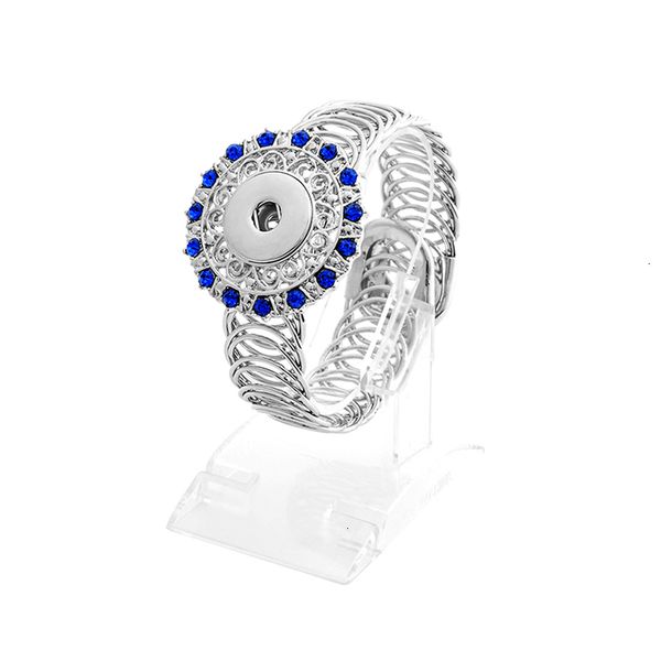 

factoryjph3crystal 18mm snap button bracelet jewelry adjustable silver color bangle