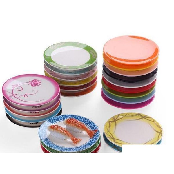 

pan food sushi melamine dish rotary sushi plate round colorful conveyor belt sushi serving plates xqpf1