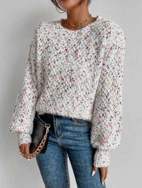 

space dye bishop sleeve sweater 61mm#, White