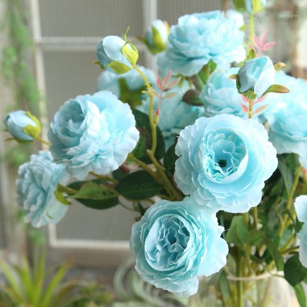 

autumn fake western rose peony artificial flower fall gift box fake flowers for home wedding decoration indoor h04251