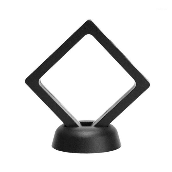

1pcs set black floating coin display frame holder box case w/ stand1