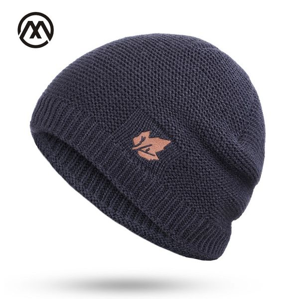 

new winter knit hats men's and women's outdoor warm thickening plus velvet loose winter caps skullies brand winter ski male bone y, Blue;gray