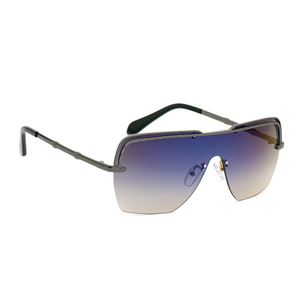 

2021 new integrated men's fashion half frame sunglasses, White;black