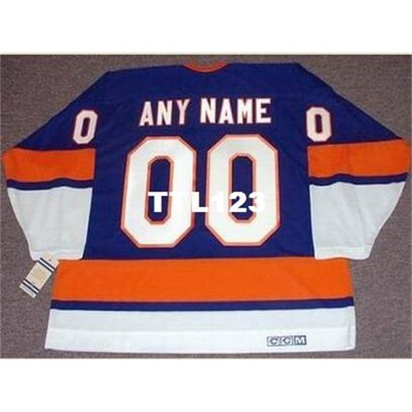 

men #00 new york islanders 1970's ccm vintage customized "any name & number(s)" hockey jersey or custom any name or number re, Black