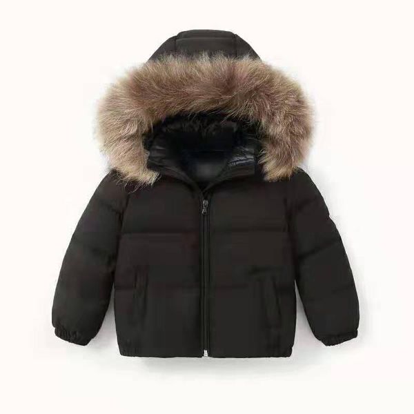 

2020 winter new children's down jacket raccoon dog fur collar thick coat western style casual down jacket winter clothes, Blue;gray