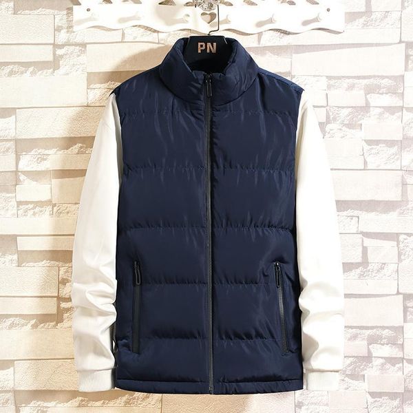 

men jacket cotton vest men winter jackets vests man thick sleeveless jacket coats male new warm waistcoat gilet veste1, Black;white