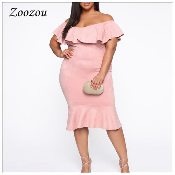 

ruffle off shoulder suede leather dress for women plus size knee length pencil dress sleeveless summer midi dress clothing, Black;gray