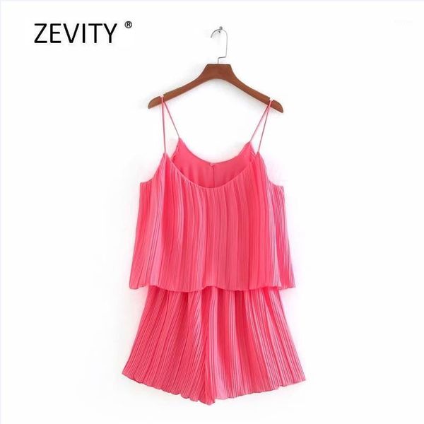 

new 2020 women sweet v neck solid color pleated sling playsuits ladies casual slim chiffon conjoined shorts chic siamese p8511, Black;white