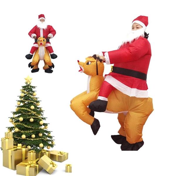 

christmas santa claus elk inflatable clothes decoration doll costumes fancy role play halloween party active atmosphere decor