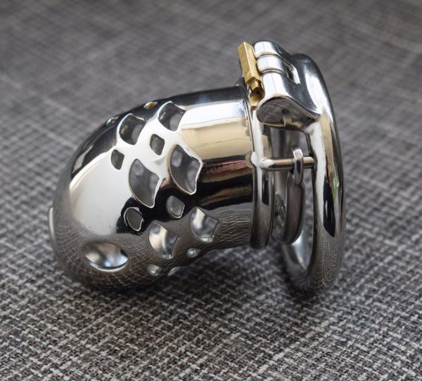 Male Stainless Steel Cock Cage Penis Ring Sleeve Chastity Device Belt with Catheter Spikes Adult BDSM Sex Toys for Men