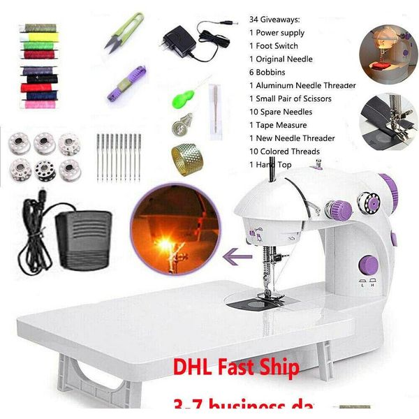 

us ship electric sewing machine with pedal household handheld mini magic stitch machine single thread night light qylqvg sweet07