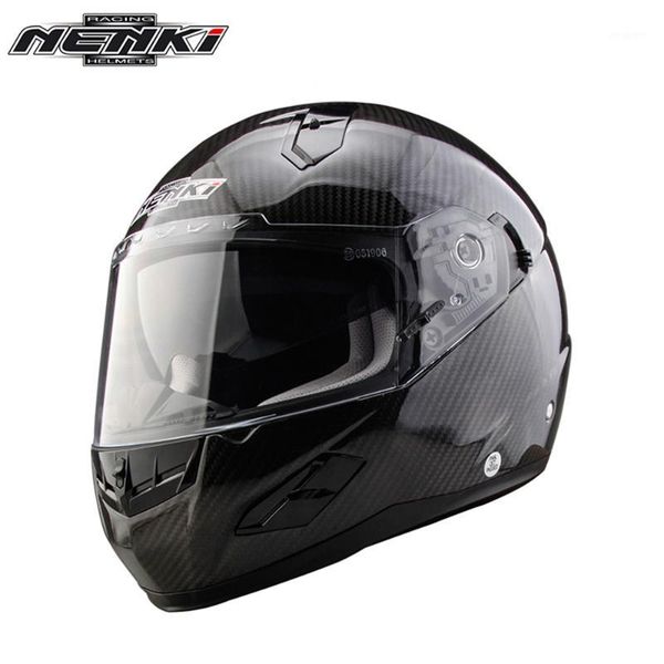 

motorcycle helmets nenki carbon fiber helmet men motorbike full face street bike racing moto cascos double visor dot1