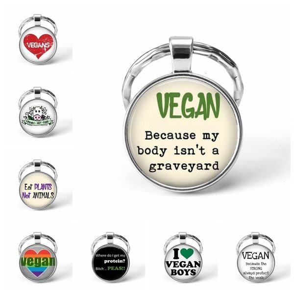 

fashion veggie chick vegetarianism glass cabochon pendant key chain silver plated car accessories fashion jewelry for men women, Slivery;golden