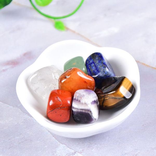 

1set seven chakra stone natural crystal yoga energy stone reiki healing quartz home decoration gems irregular polished g jllioy, Black