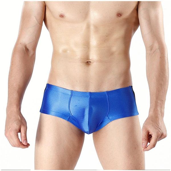 

man boxershorts seamless men's bright boxers underwear low-waist panties silky underpants men shorts cueca masculina1, Black;white