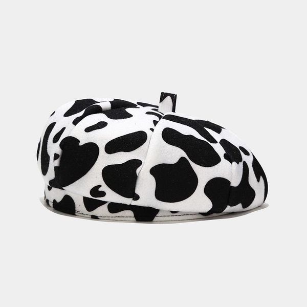 

new women winter vintage wool beret hat french style cow print casual women's hat beret plain cap girl's warm winter berets hats, Blue;gray