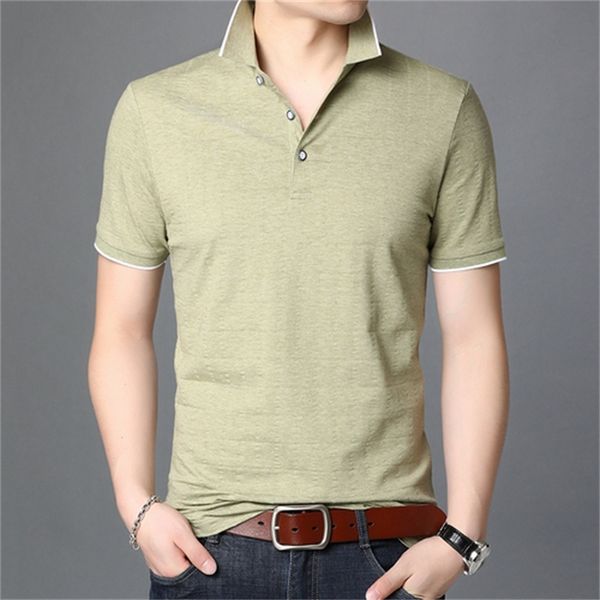 

2021 new short-sleeve cotton comfortable men breathing color male polo shirt qq8d, White;black