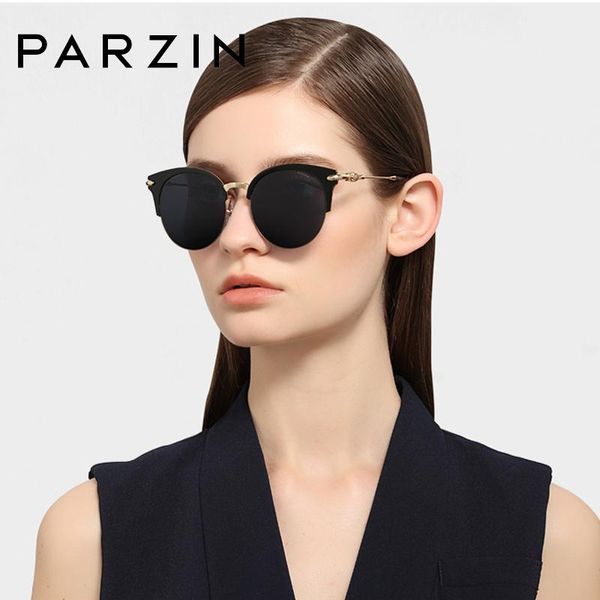 

sunglasses parzin polarized retro women fashion semi-rimless frame round sun glasses accessories lunette soleil femme 9675, White;black