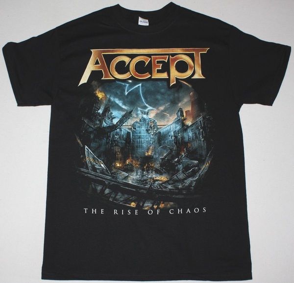 

accept the rise of chaos black t shirt heavy metal u.d.o. judas priest saxon tee shirt wholesale tee sport hooded sweatshirt hoodie