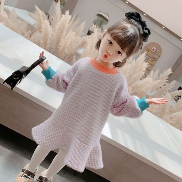 

winter girls' diao wei new 2020 baby girl thickened drs 1-6 foreign sle skirt fashion, Red;yellow